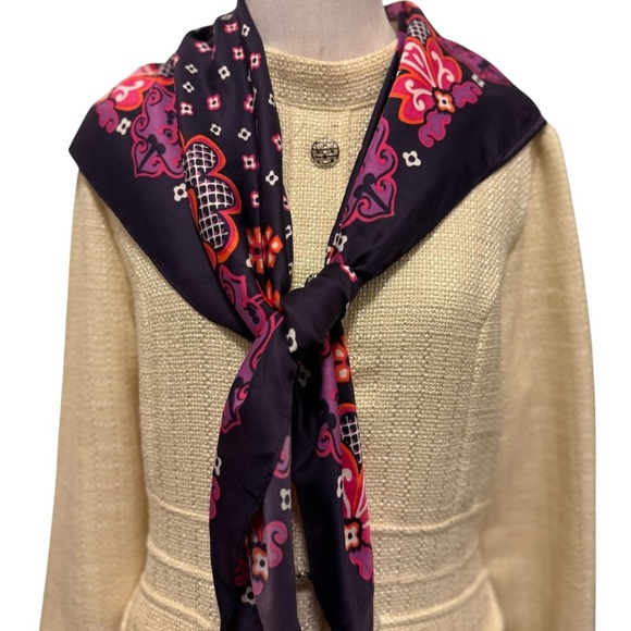 Juicy Couture Purple and Pink Floral Scarf - Picture 6 of 8